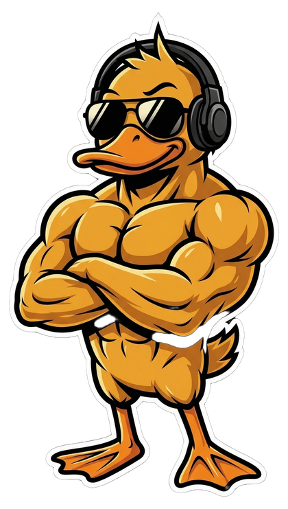 GigaDuck with headphones