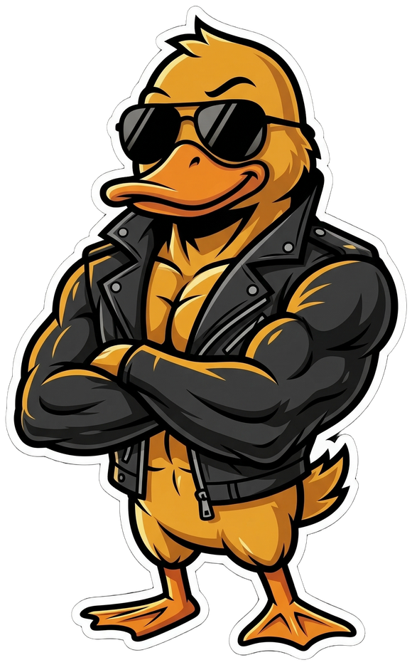 GigaDuck in leather jacket